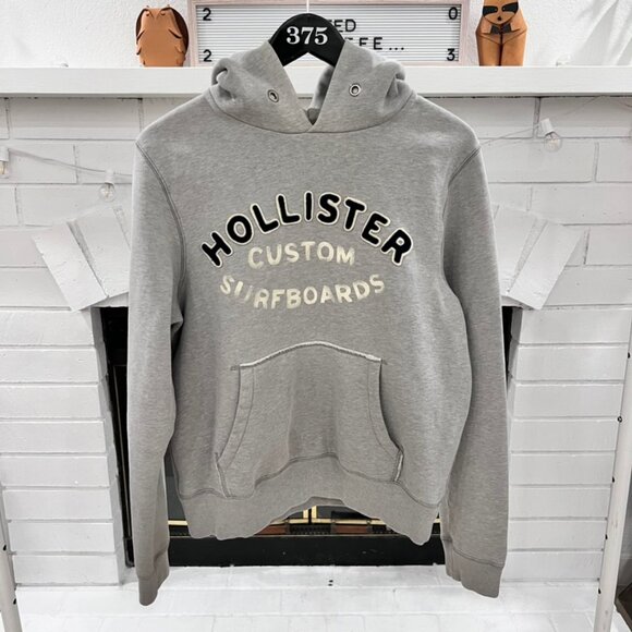 Hollister Other - Vintage Hollister Fleece Grey Patch Logo Hoodie